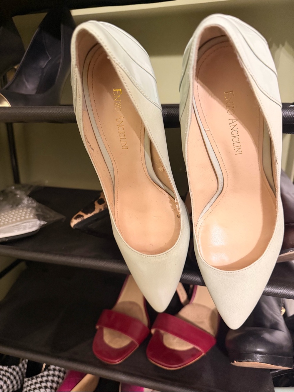 Enzo Angiolini Mint Pointed Leather Pumps